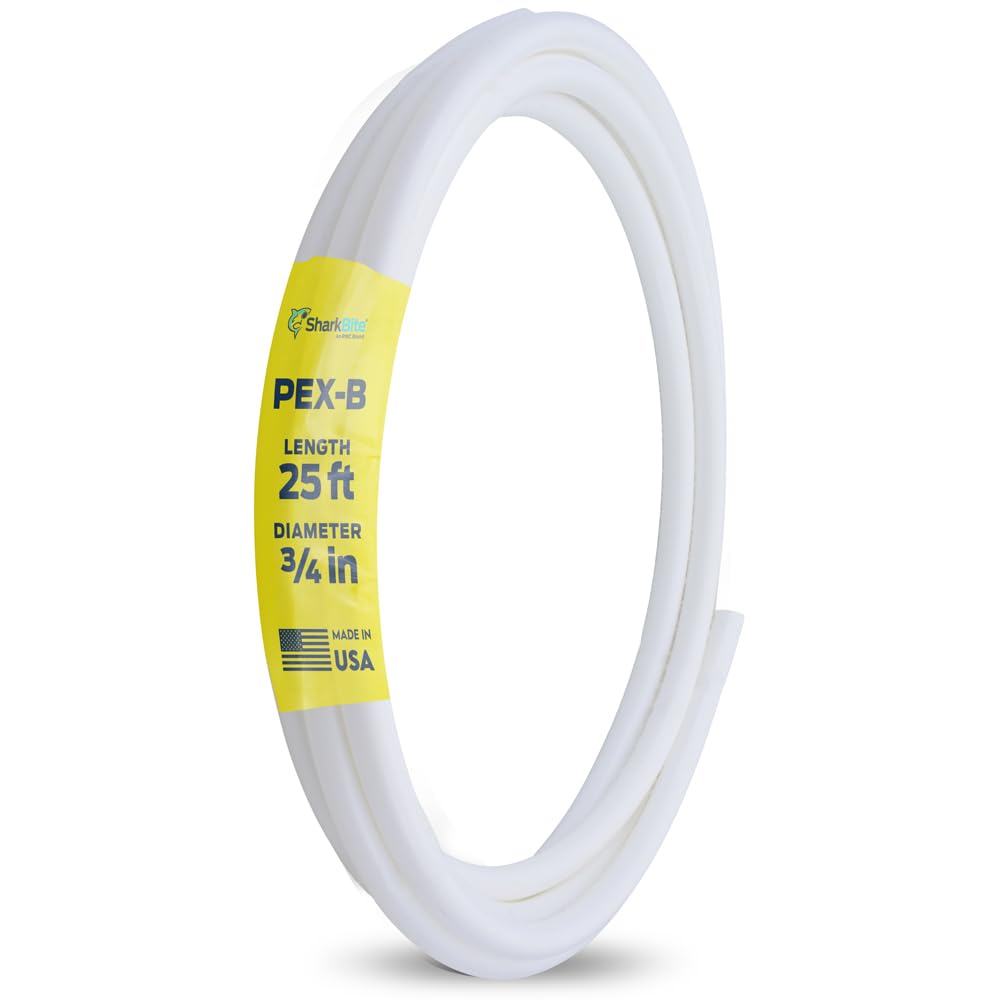 SharkBite U870W25, White PEX-B Pipe-Potable Water, 3/4 Inch, 25 Ft