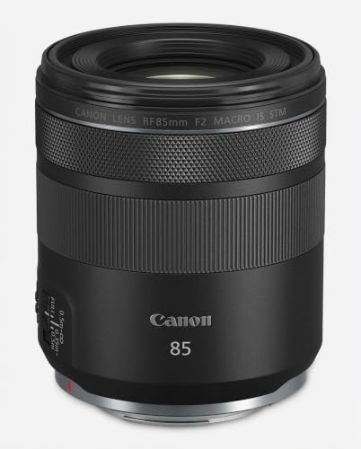 Canon RF 85mm F2 Macro is STM, Compact Medium-Telephoto Lens, Black, Compatible with EOS R Series Mirrorless Cameras