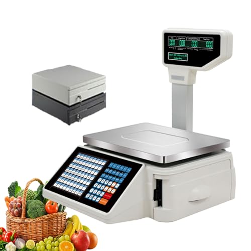 Báscula comercial digital con impresora y doble display miniatura 1