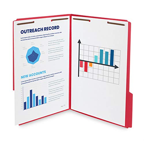 Blue Summit Supplies Legal File Folders With Fasteners, Legal Size, Colored Folders With Fasteners, 1/3 Cut Reinforced Tabs, Durable 2 Prongs, Designed To Organize Medical Or Law Files, 50 Pack #TOP4