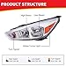 Headlights Assembly with bulbs Compatible with 2015 2016 2017 2018 Ford Focus Headlamp Replacement Chrome Housing Pair