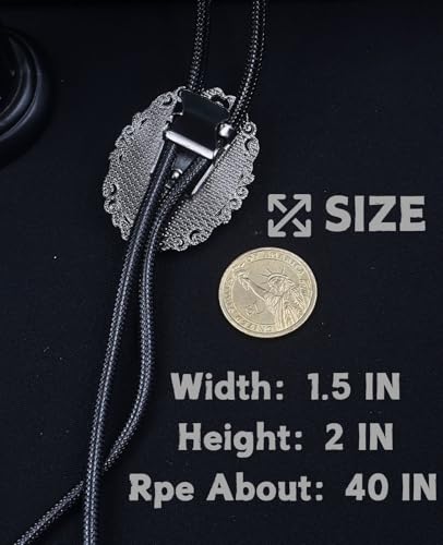 Image of PEARLY JUN Bolo Tie for Women Men Flower Rose Western Cowboy Brown Leather Country Style String Vest Gifts