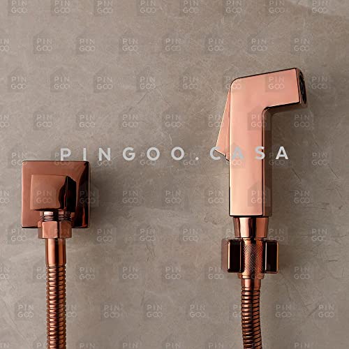 Pingoo.Casa, Ducha Higiênica para Banheiro, Quadrado, Cromado, Jacuí, Pingoo.Casa - Dourado Rose