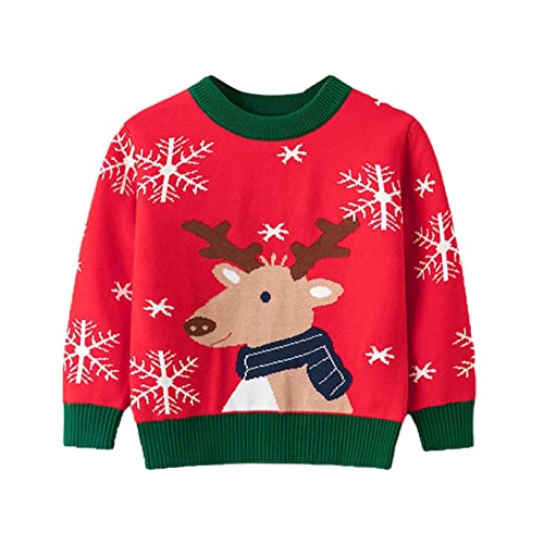 Hularka Childrens Christmas Sweater Long Sleeve Cute Pattern Pullover Sweater for Holiday Xmas Party