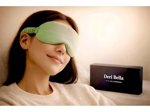 Image of Eye Sleep Mask for Men & Women, Soft Light Blocking Mask with Adjustable Strap, Falalin Non-Woven Cotton Fabric, Comfortable Travel Eye Cover for Home, Flight, Relaxation (Pastle green)
