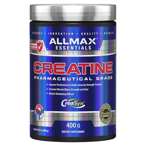 ALLMAX Nutrition Creatine Monohydrate Powder, Unflavored – Pure Micronized Creatine Supplement for Men & Women – Supports Strength, Performance & Training Intensity – Vegan, Gluten Free (400g)
