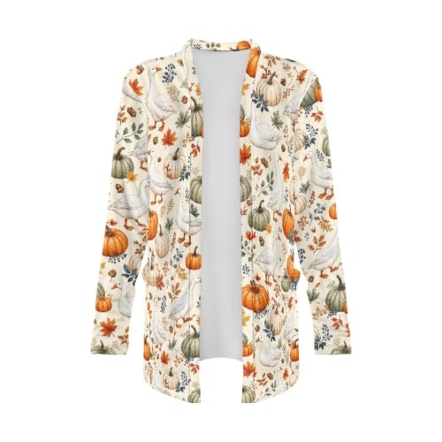 Image of Cardigan Sweaters for Women Long Sleeve Cardigan Soft Drape Open Front Fall Dusters V-Neck Jackets Dressy Loose Coat