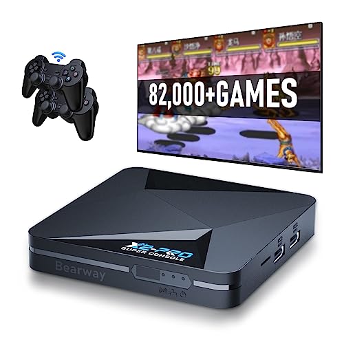 Bearway Retro Game Console,Super Console X2 Pro 82K+ Video Games,Plug & Play Video Game Console,Emulator Console Compatible 60+ Emulators, Retro Gaming Console Three Systems 4K Uhd,2.4G+5.0G,Bt 5.0 #TOP12