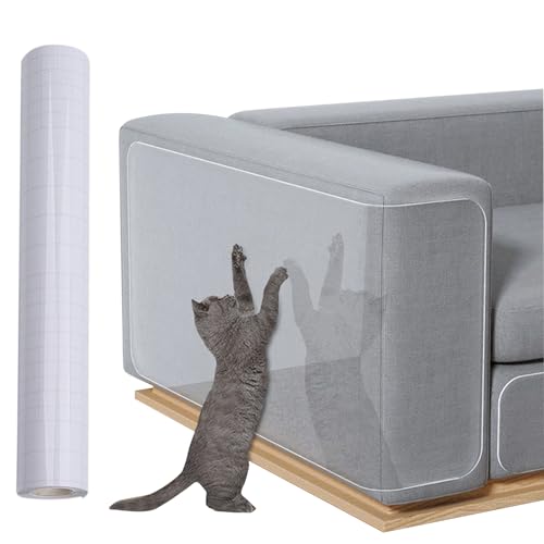 猫の引っかき傷防止,ソファ用猫スクラッチ防止プロテクター,透明粘着プロテクター 登り防止 - 室内用 ソファ テーブル 椅子 ベッド ドア
