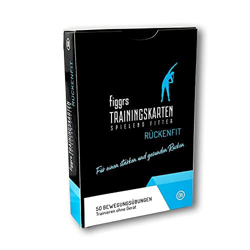 figgrs® Rückenfit - 57 Trainingskarten mit 50 Fitnessübungen für einen starken & gesunden Rücken I Rückentraining ohne Gerät I Rückenschule zuhause I Von Anfänger bis Profi
