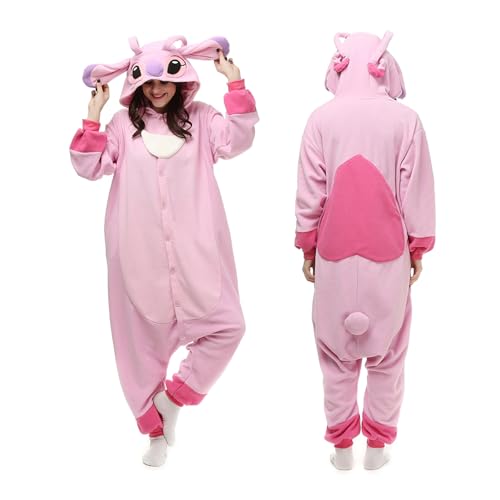 URRCFIO Fantasia de Halloween unissex Sti-tch Onesie Adulto Stich Costume Onesie Animal Pijama, rosa