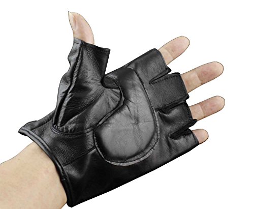 Steampunk Gothic Mens Vintage Geuuine Leather Fingerless Gloves #TOP3