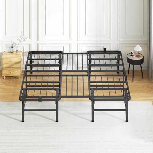 VIPSHOW 12 Inch King Metal Bed Frame Folding Bed Frame Tool-Free Assembly Mattress Foundation No Box Spring Needed Platform 2500lbs Heavy Duty Steel Slats, Noise-Free, Easy Assembly, Black by VIPSHOW - Used condition - Image 7