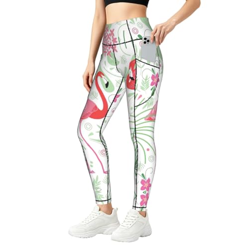 Leggings de fitness ZXERTG para yoga y paseos con estampado botánico