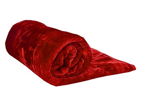 Papa Jones Ltd Soft Warm Faux Fur Throw Sofa Bed Blanket, Fluffy Reversible Blankets, Pure Polyester Lightweight And Breathable Microfiber For Bed Couch Sofa (X-Large (200cm x 240cm), Red)