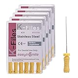 Dental 5 Boxes Endodontic Root Canal Hand K Files Stainless Steel Endo Root Canal Files(20#)