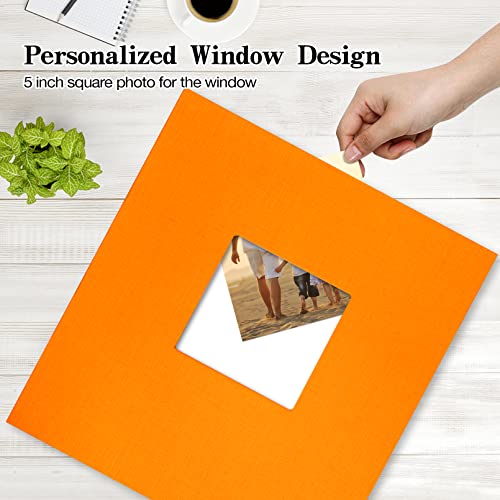 potricher Linen Hardcover Photo Album 4x6 600 Photos Large Capacity for Family Wedding Anniversary Baby Vacation (Orange, 600 Pockets)