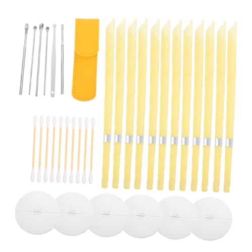 TIDTALEO 2sets per Orecchie Kit di Rimozione del Cerume con Piastre Protettive Soluzione di Aromaterapia per Pulizia delle Orecchie per Adulti