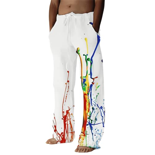 Jogginghose Herren Weiß Sweatpants Trousers Jogpants Pants Weite...