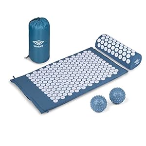 Umbro Acupressure Mat with Pillow – Back Pain Relief Products – Acupuncture Mat – Massage Mat – Nail Bed – Acupressure for Pain Relief – 42×71 cm – Blue