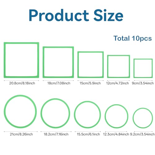 Bewudy 10 Stück Schwimmende Pflanzenringe, Fischfutterring für Aquarien 10 Größen Futterring Schwimmender Floating Plant Rings zum Stelle zu Halten Trennen Schwimmende Pflanzen (Quadratisch, Rund)