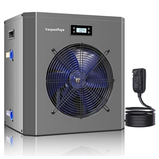 Varpoolfaye Pool Heaters for Above Ground Pool 16000 BTU Swimming Pool Heater Pump 5000 Gallon Heating or Cooling Mode WiFi Control Timer 110V 120V 60Hz