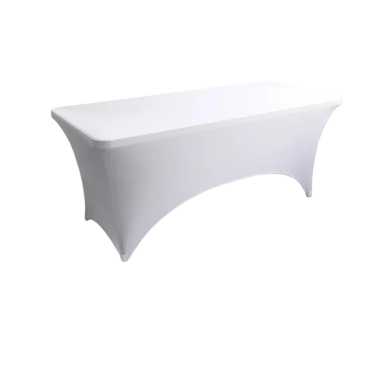 SNGUOQ 4pcs Spandex Tablecloth Stretch Wedding Hotel Birthday Table Cover For 4ft 5ft 6ft 8ft Folding Cocktail For Event, Wedding(White,8FT (242x75x75cm))