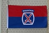 US Army 10th Mountain Division Flag UV Fade Resistant Double Printed and Double Stitched 150D Polyester 3x5ft banner (10th I)