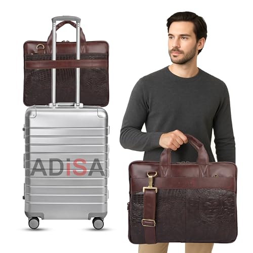 Image of ADISA Laptop Messenger Office Bag Briefcase for Work for Men (LB6056-BRO)