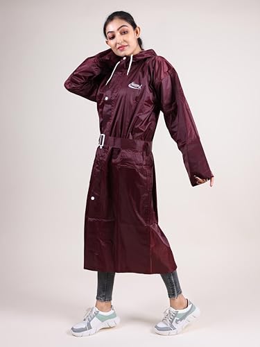 Image of Rupa Rainsuit Women Waterproof PVC Raincoat with Hood & Carry Bag | Lightweight Rainwear for Women with Front Zip | Solid Color | Standard Length | Pack of 1
