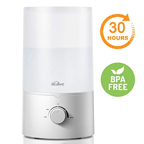 kealive Humidifier, Large Room Lasts 30 Hours Cool Mist Humidifier, Overload Protection Ultrasonic