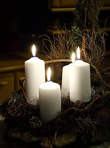 HYOOLA White Pillar Candles 100/200 mm (4 x 8 Inch) - 2 Pack Unscented Pillar Candle Set - European Made