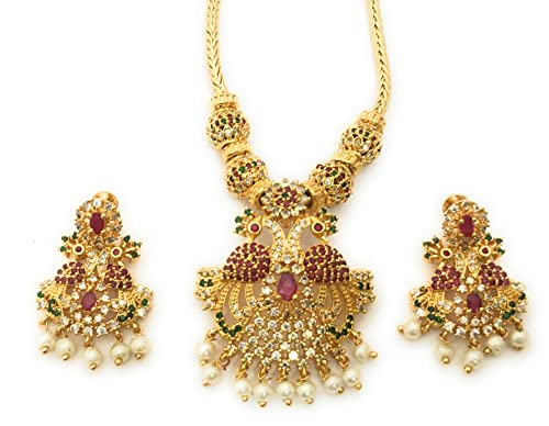 Sasitrends One Gram Micro Gold Plated Peacock Necklace Set for Women and Girls - Image 3