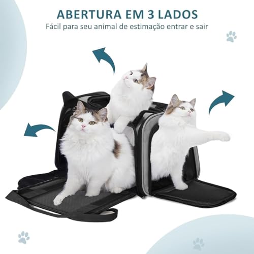 Bolsa de Transporte para Pet com Ventilação, 36 x 35 x 25 cm, Portátil para Avião, Ônibus e Carro (P