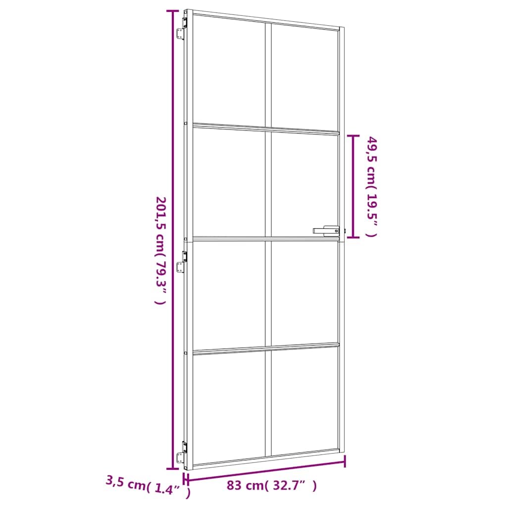 Drzwi wewnętrzne Slim Golden 83x201.5 cm szkło hartowane i aluminium materiały budowlane drzwi domowe