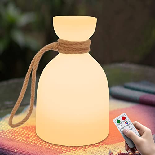 Lámpara LED para exteriores, lámpara de mesa RGB 8 colores USB recargable IP54 protección contra salpicaduras lámpara de suspensión portátil para dormitorio, salón, jardín Cover