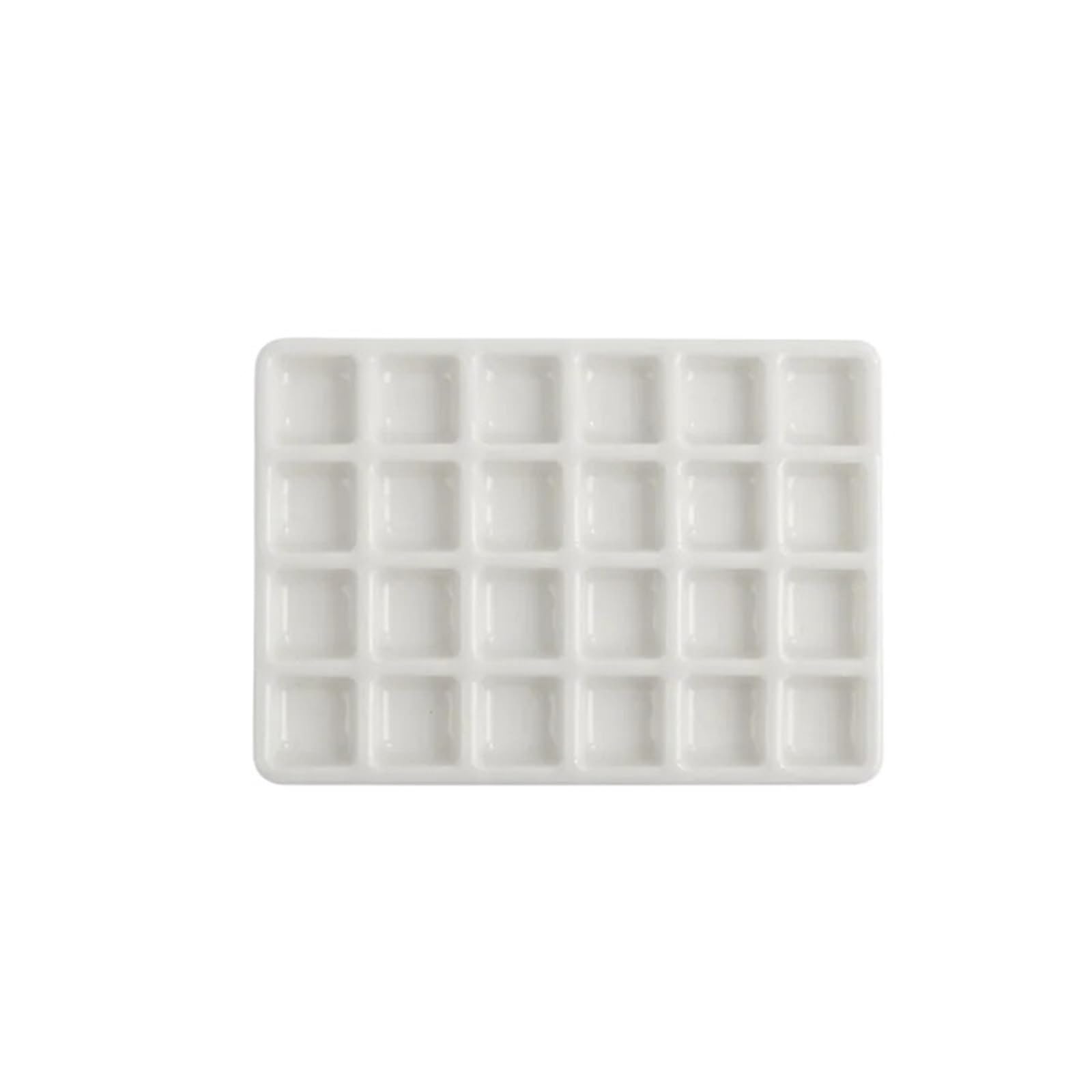1pcs Empty Ceramic Palette 18/24 Grids Watercolor Paint Tray Artist Travel Painting Portable Art Supplies For Painting(24 girds)