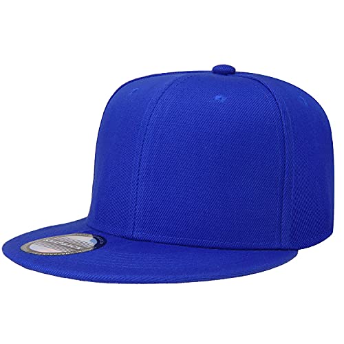 Image of Classic Snapback Hat Cap Hip Hop Style Flat Bill Blank Solid Color Adjustable Size