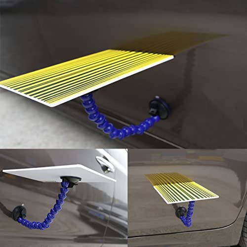 Image of Reflector Line Board Paintless Dent Repair Kit with Yellow Stripe and Adjustable Holder for Auto Dent Checking Line Board Tools Dent Removal