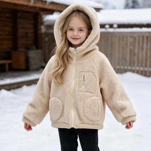 Girls Fleece Jacket Zip Up Hoodie Winter Coat with Pockets Warm Outerwear - image 6