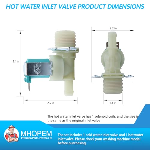 Washer Water Inlet Valve for Samsung WF42H5000AW/A2 WF42H5200AP/A2 by MHOPEM - Used condition - Image 4