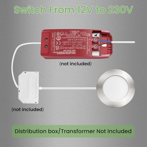ALUSSO 3 Stück LED Einbaustrahler 12V(Nicht Dimmbar),3000K 4000K 6000K LED Spot 12V,4W 270LM Einbauspots 55-58mm IP44 für Wohnmobil Spiegelschrank Wohnwagen Van Kleiderschrank,Nickel