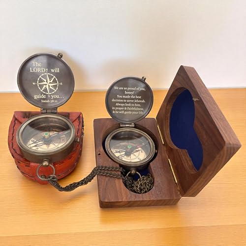 Brújula Náutica Vintage de Latón Personalizada miniatura 4