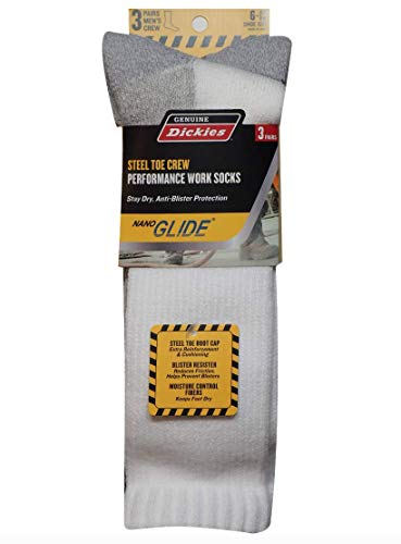 Dickies blister resister crew sock, 3-pack (white/grey_nano glide…