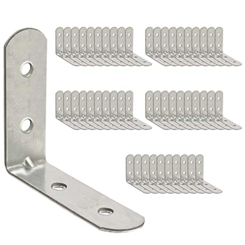 OMIDEAS 50 x Soporte de Esquina (30 x 30 x 16) Conectores de Angulo Escuadra madera Soporte de ángulo de Acero galvanizadas