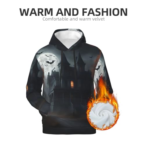 Pull léger à capuche noir pour homme taille 3XL imprimé Halloween