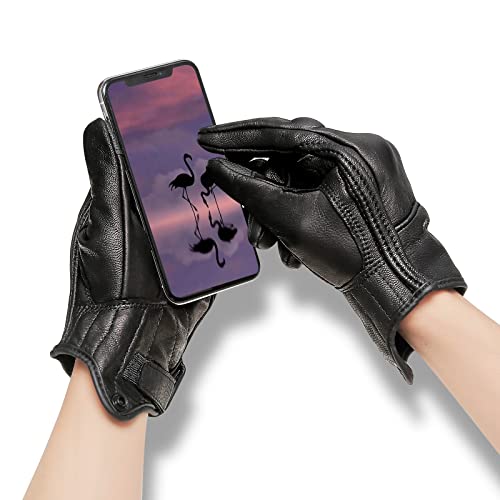 Sibewora Motorcycle Gloves For Men Touchscreen Full Finger Premium Leather Gloves With Hard Knuckle Protection Riding Driving Biker Glove Black (Xl) #TOP2