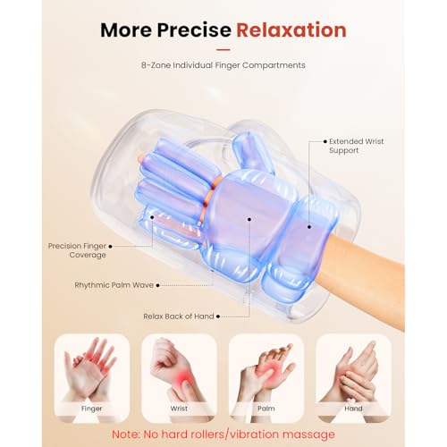 Image of BOB AND BRAD Hand Massager with Heat and Compression, Individual Fingers | Upgraded, FSA-HSA Eligible, Portable HandSpa Pro Hand Massager for Arthritis and Carpal Tunnel, Pain Relief, Birthday Gifts