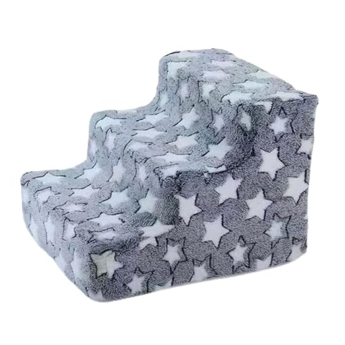 Leefasy 犬階段 ドッグステアドッグステップ 犬用階段 ペットステップ 3段式 アンチスリップボトムペットランプペットステップ 犬 スロープ 高密度 滑り止め付き 安定性 カバー取り外し可能 洗えるカバー付き 小型犬用, 青, S