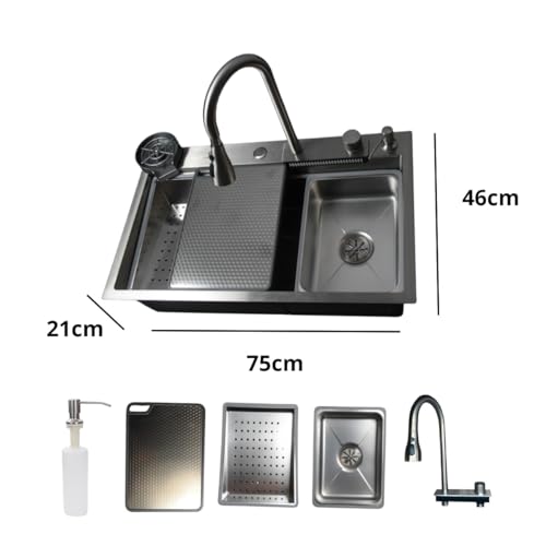 Cuba Gourmet Premium torneira cascata lavador copos completa aço inox 304